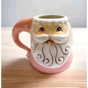 Johanna Parker Pastel Pink Retro Santa Christmas Mug